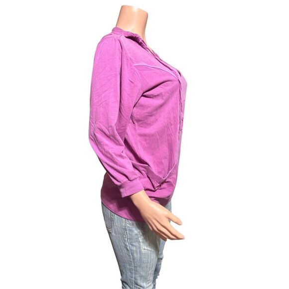 Pulp Women's long sleeve purple v-neck drawstring hoodie top L - Picture 6 of 6